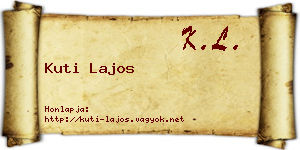 Kuti Lajos névjegykártya